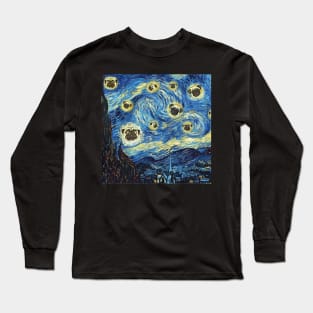 pug starry night Long Sleeve T-Shirt